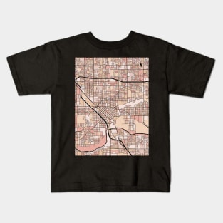 Modesto Map Pattern in Soft Pink Pastels Kids T-Shirt